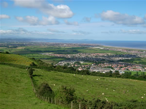 View of the North Wales Coast and Prestatyn from the Clwydian Hills
